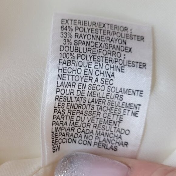 Tahari Sheath Dress Sleeveless Embellished Ivory V-Neck Womens Size 2 - Picture 12 of 14